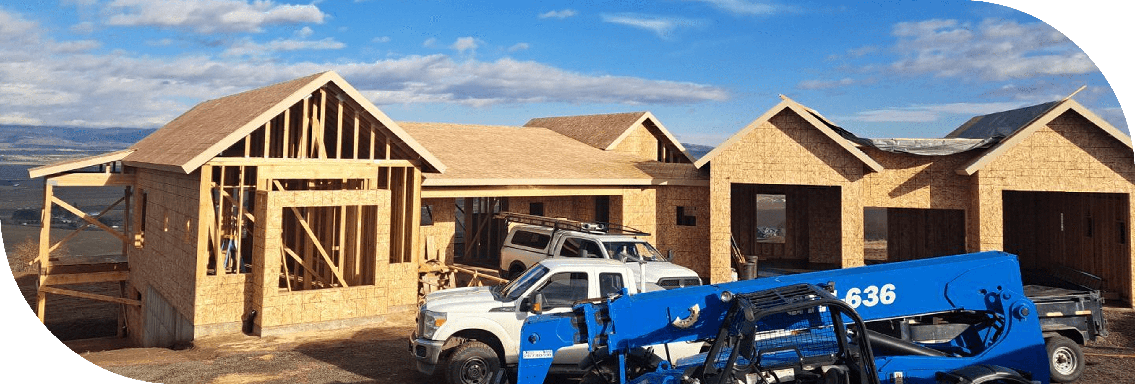 Workers building a home